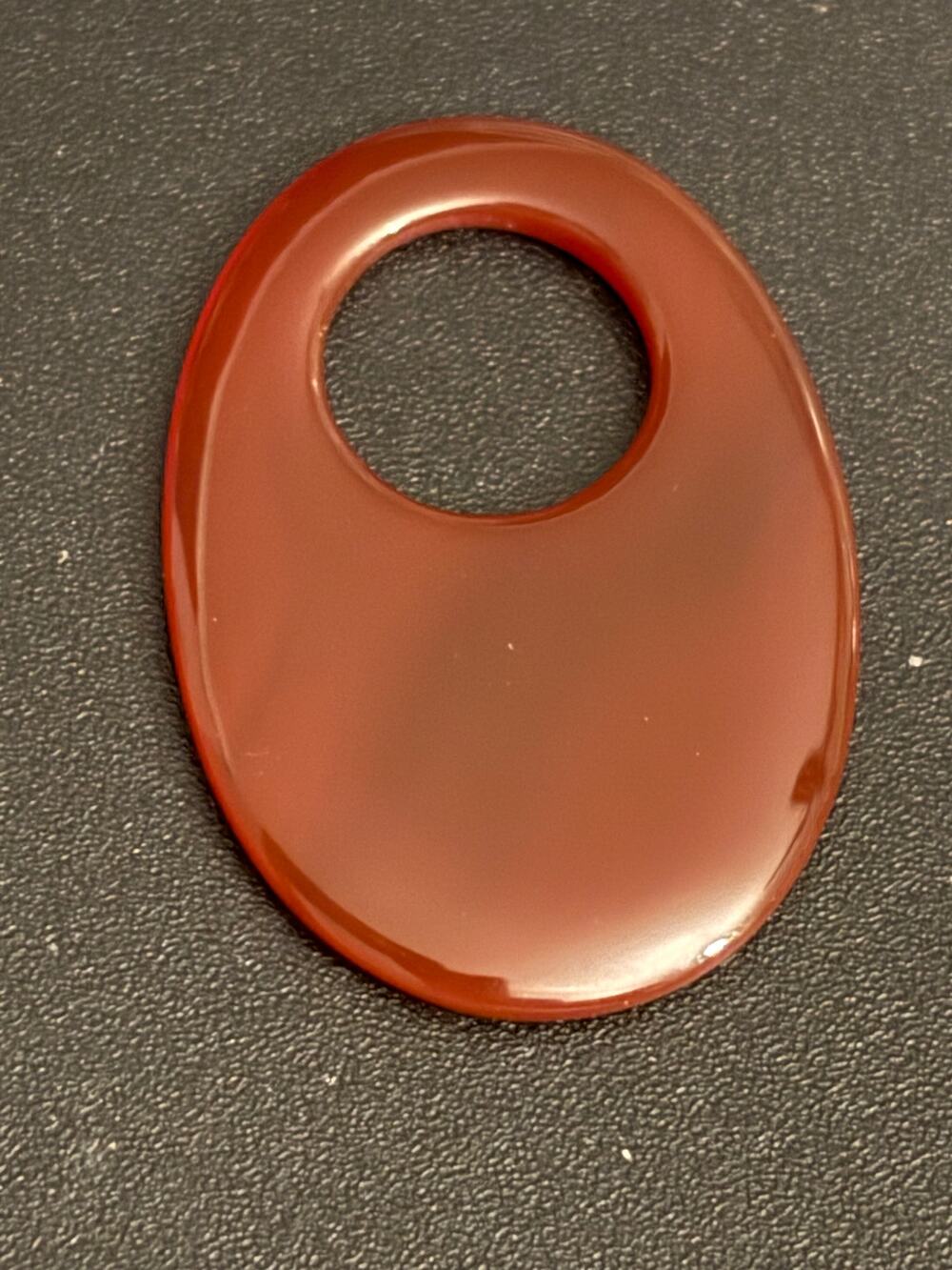 Vintage Genuine Carnelian Freeform Donut Pendant